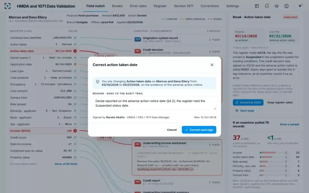 HMDA and 1071 Data Validation — Correct and sign