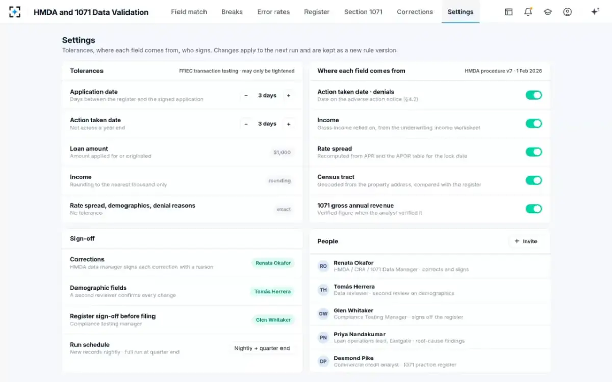 HMDA and 1071 Data Validation — Your procedure