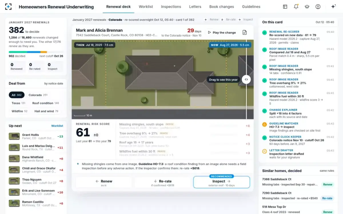 Homeowners Renewal Underwriting — The renewal deck