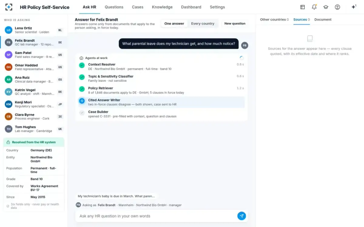 HR Policy Self-Service — Agents at work