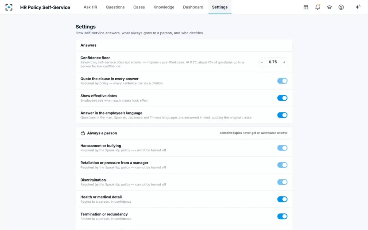 HR Policy Self-Service — Your rules