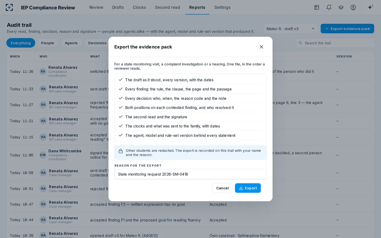 IEP Compliance Review — One pack for a state monitoring visit