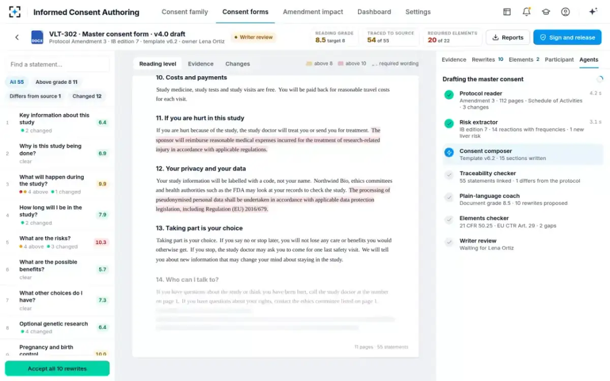 Informed Consent Authoring — Drafting the master