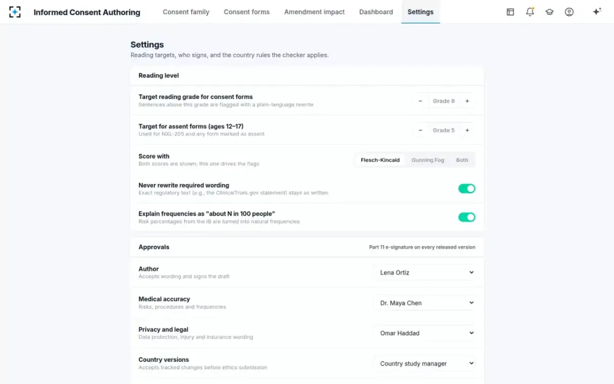 Informed Consent Authoring — Your rules