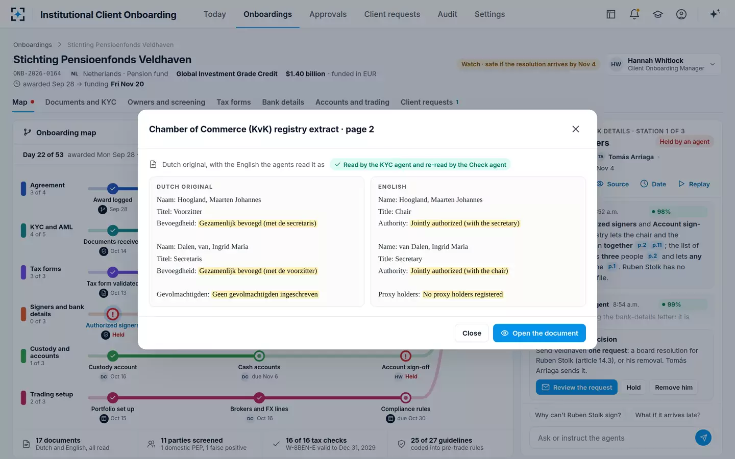 Institutional Client Onboarding — Original beside English