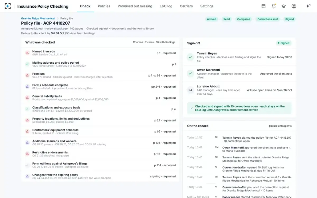 Insurance Policy Checking — The signed policy file