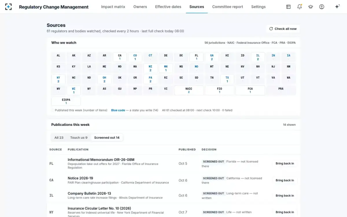 Regulatory Change Management — Sources