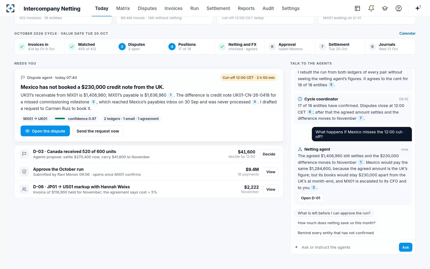 Intercompany Netting — Talk to the agents