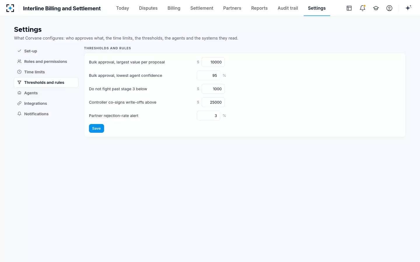 Interline Billing and Settlement — Thresholds and rules
