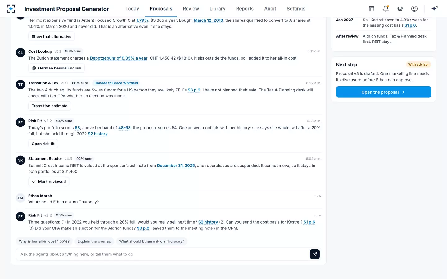 Investment Proposal Generator — Working with the agents