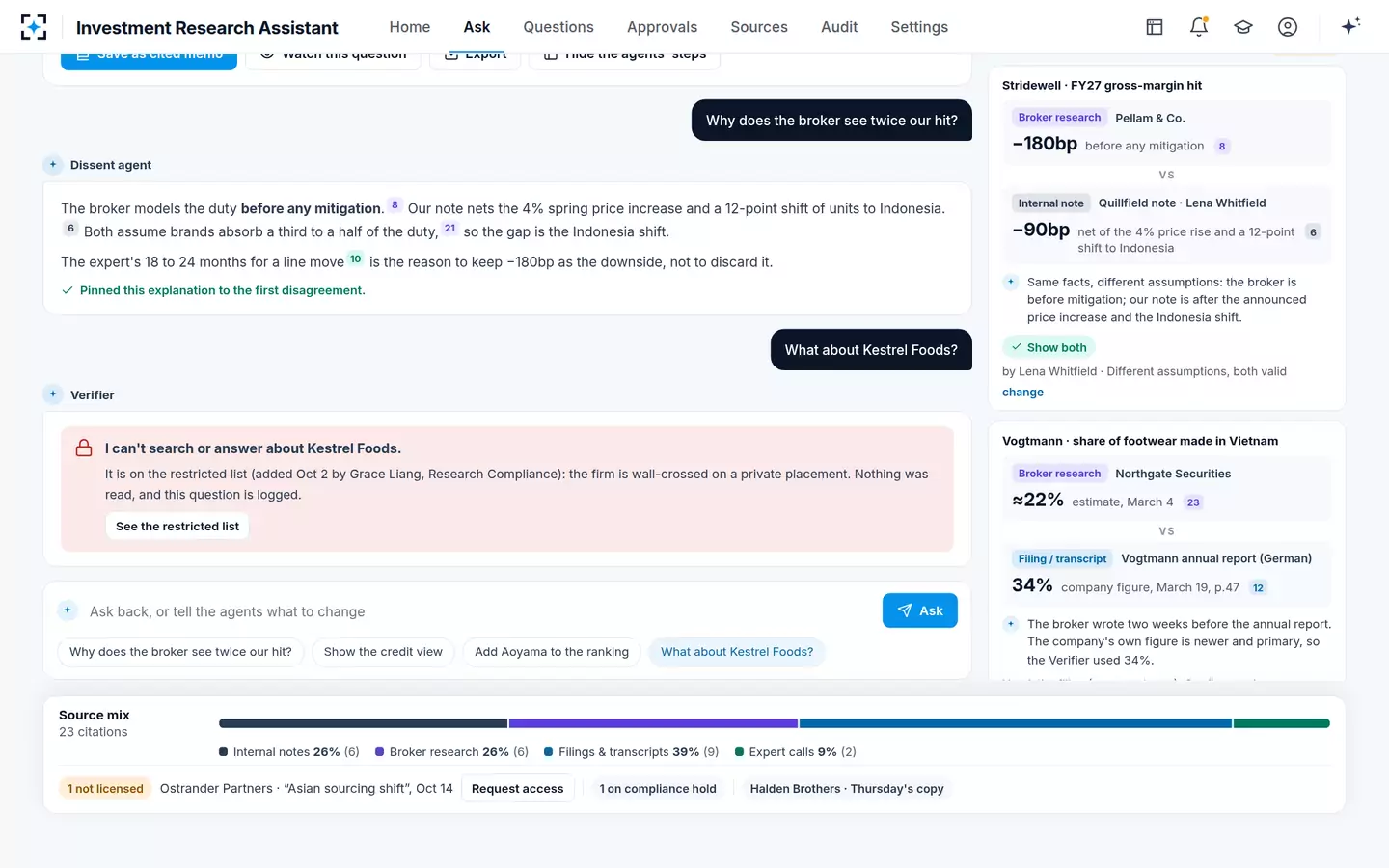 Investment Research Assistant — Ask back