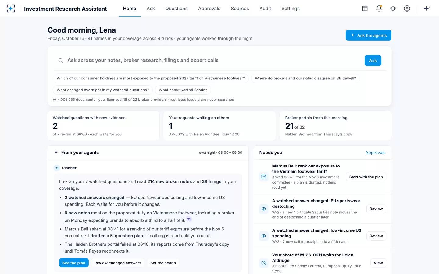 Investment Research Assistant — Research home