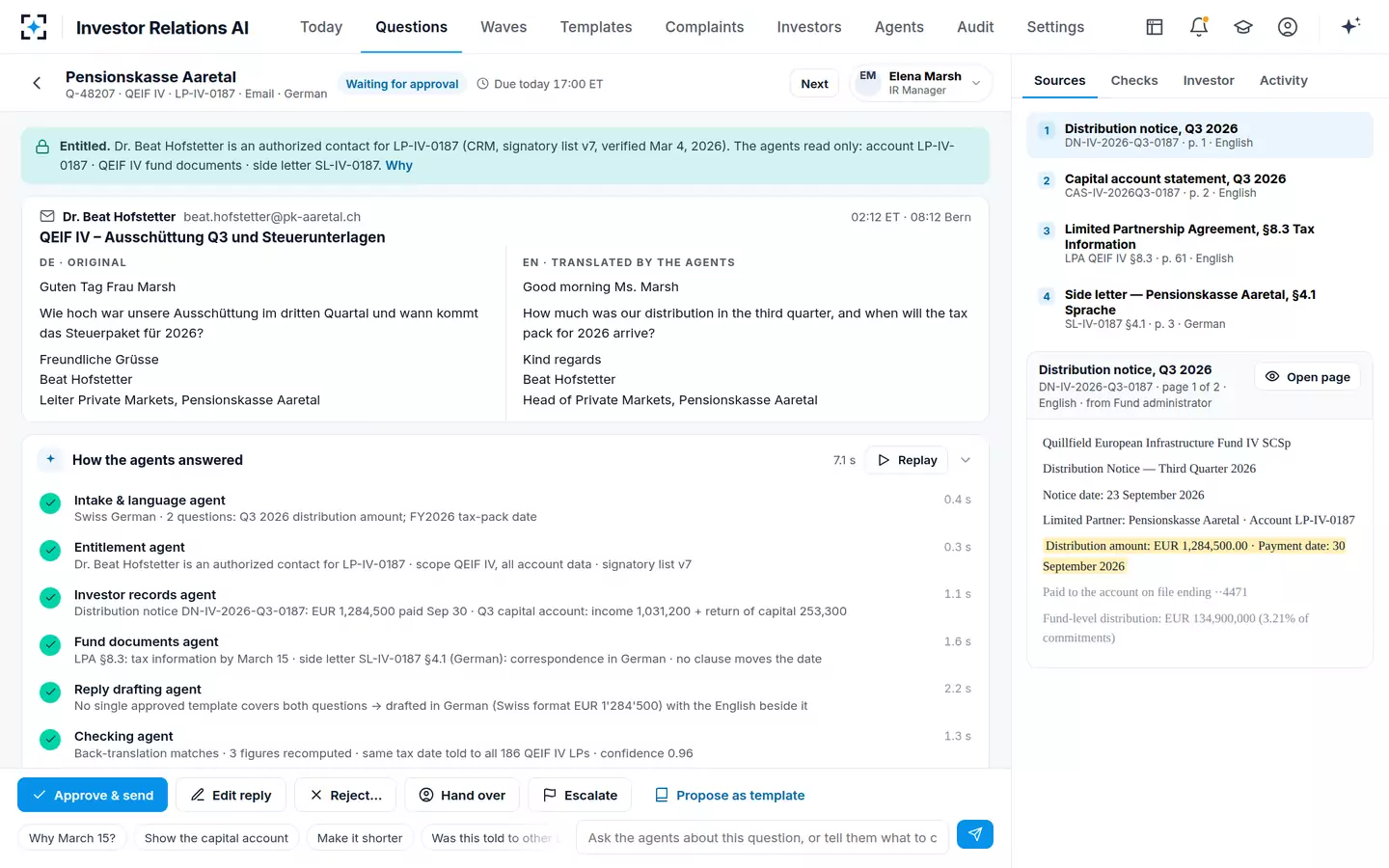 Investor Relations AI — How the agents answered