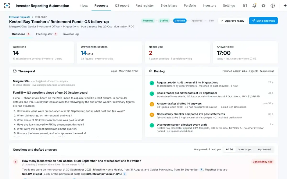 Investor Reporting Automation — A request, drafted