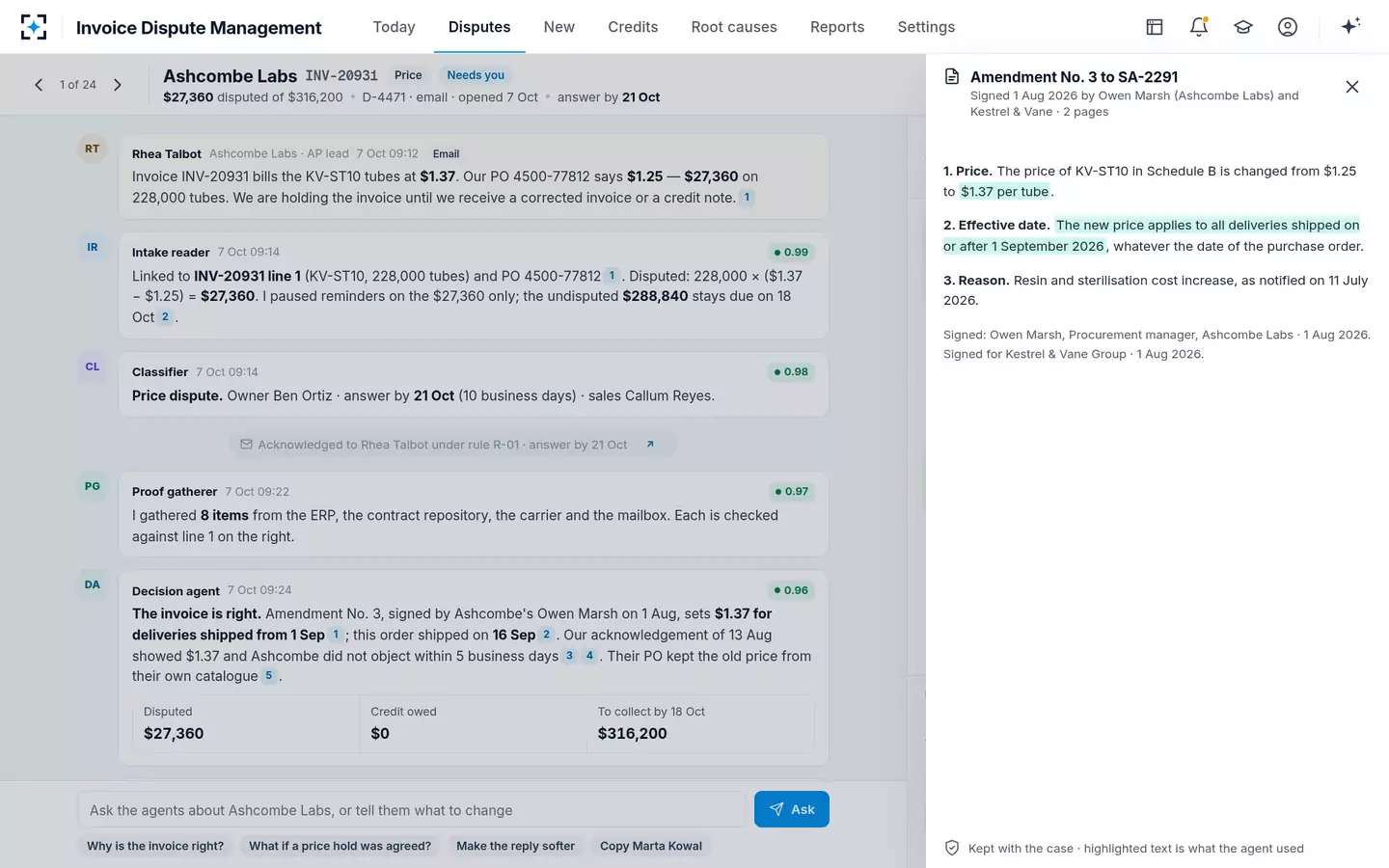 Invoice Dispute Management — A source, opened