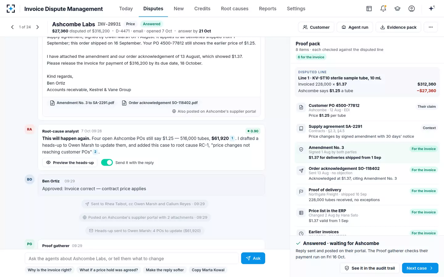 Invoice Dispute Management — Answered