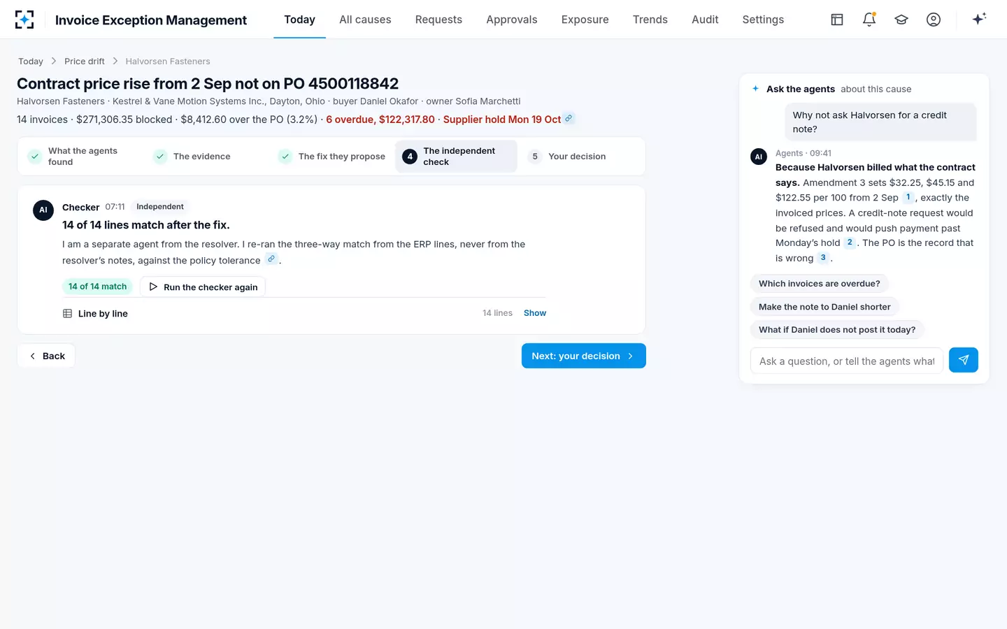 Invoice Exception Management — The independent check