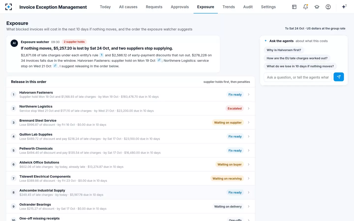 Invoice Exception Management — Exposure