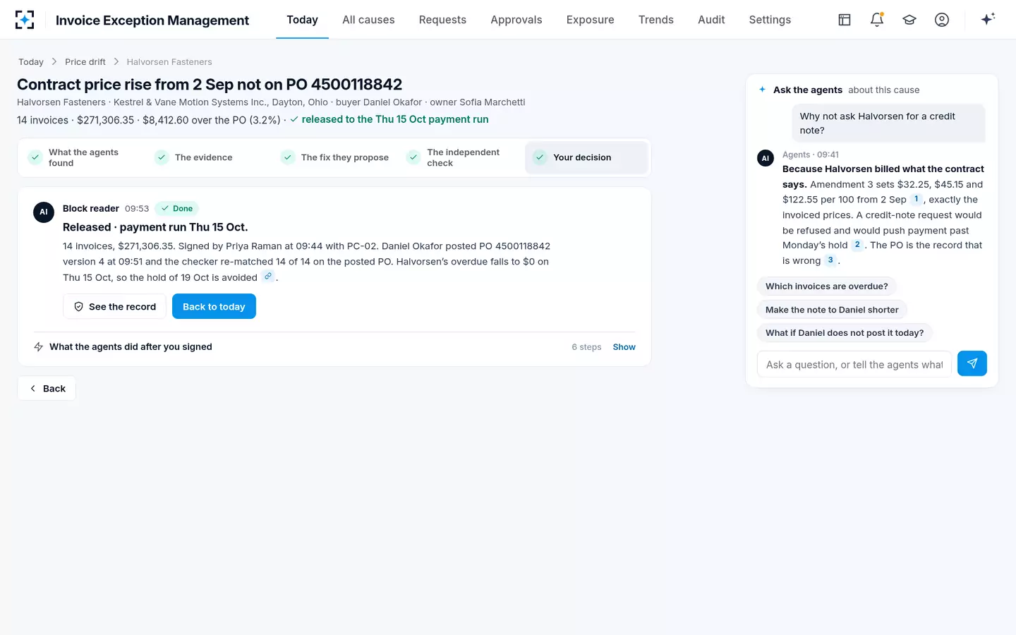 Invoice Exception Management — Released