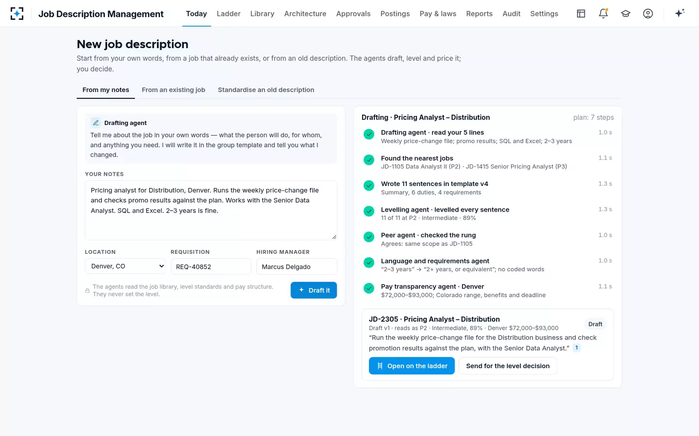 Job Description Management — A new job from your own words