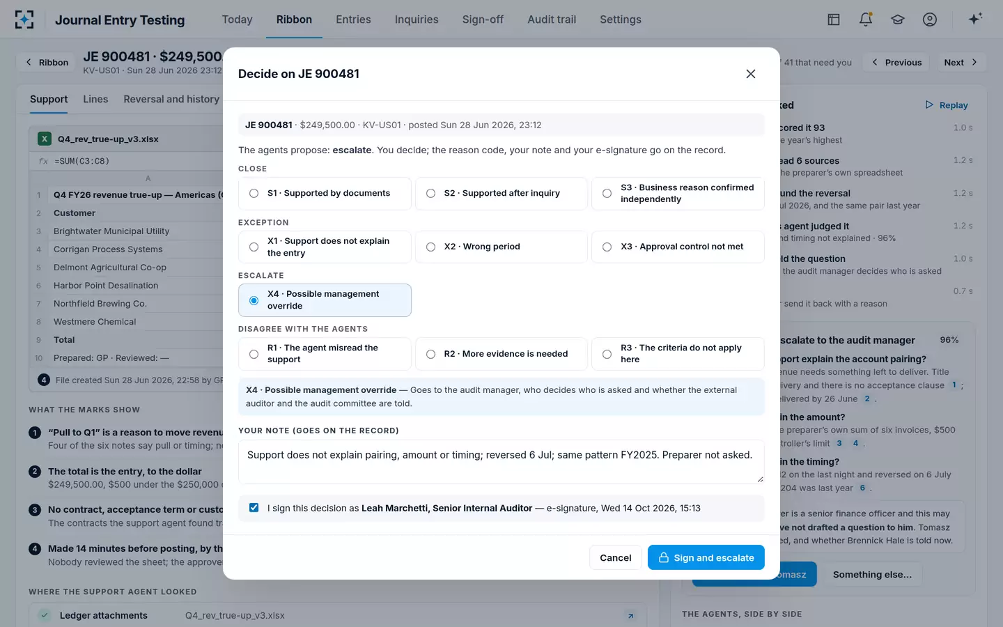 Journal Entry Testing — The decision