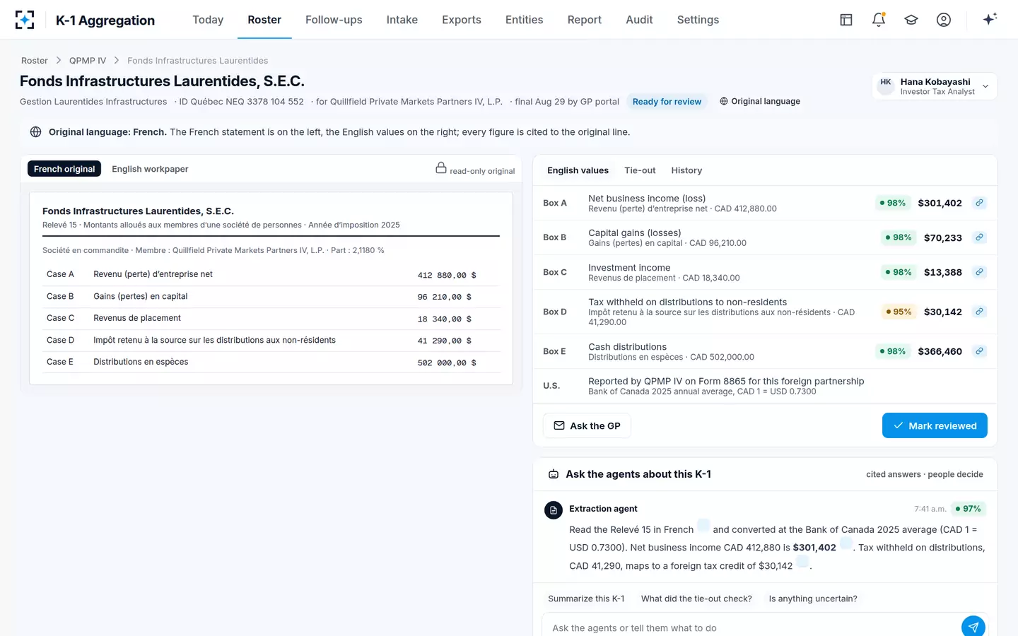 K-1 Aggregation — A statement in French
