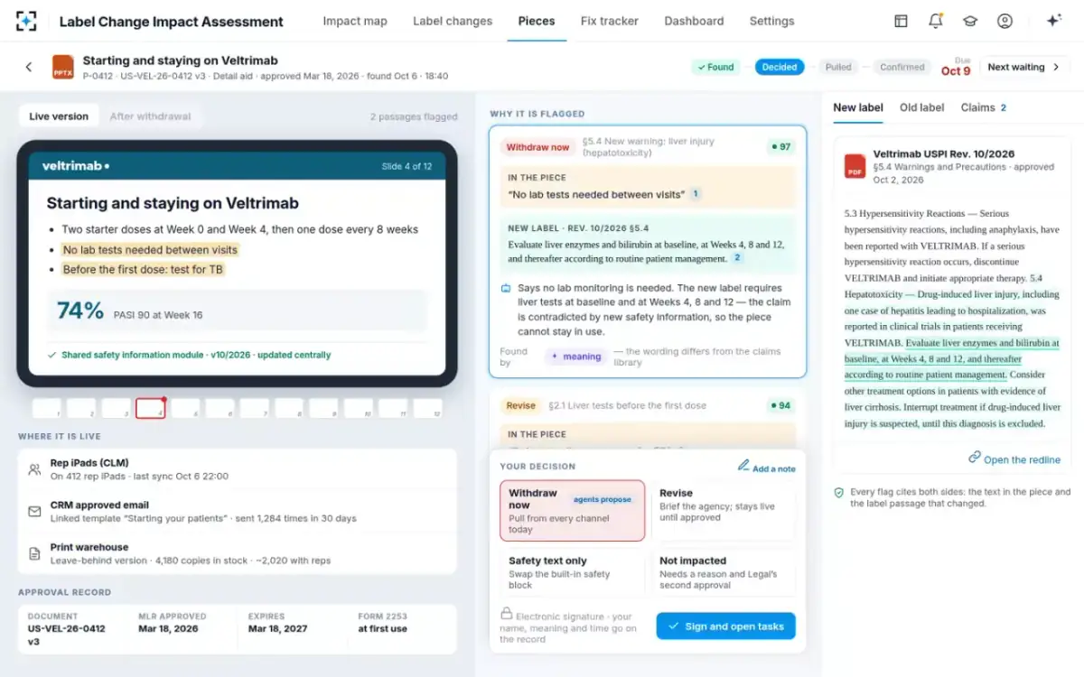 Label Change Impact Assessment — Piece review