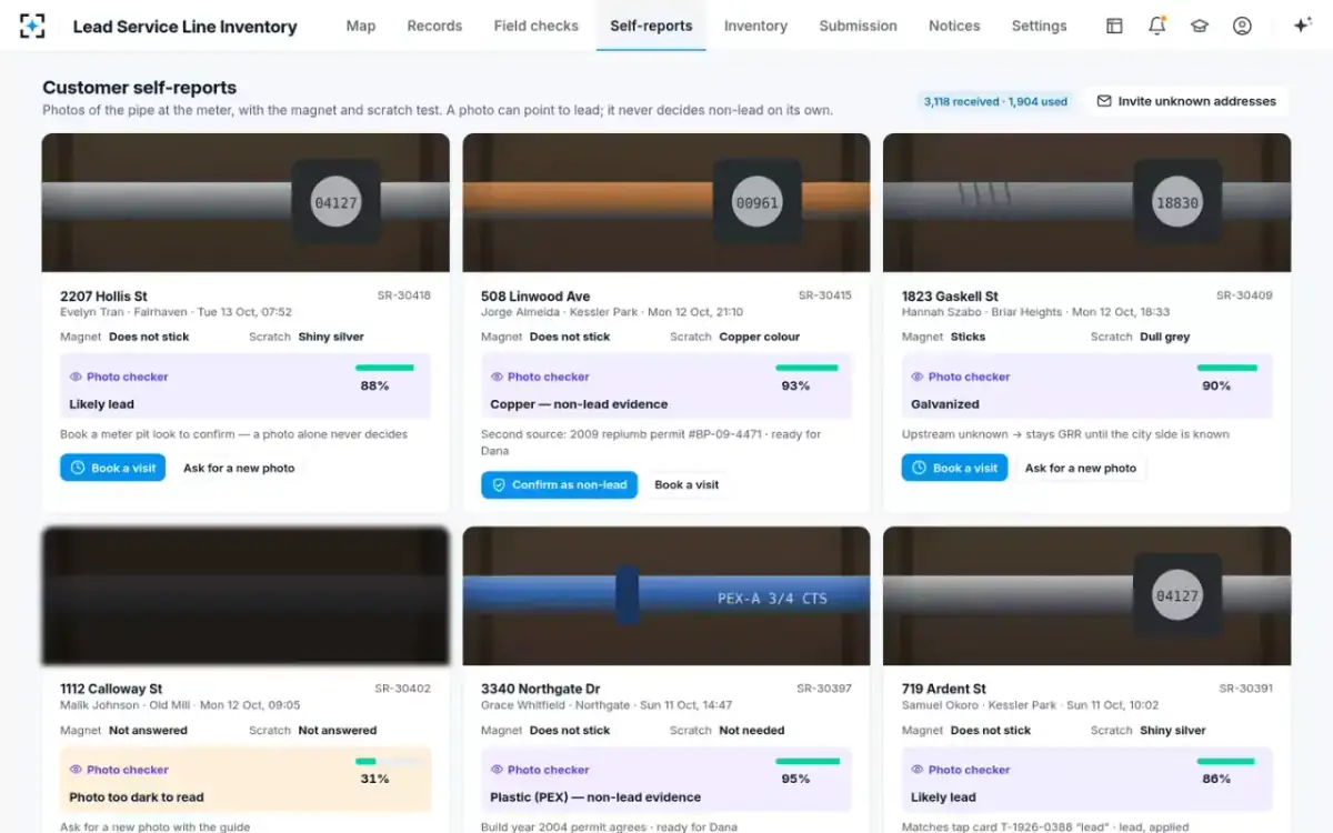 Lead Service Line Inventory — Customer self-reports