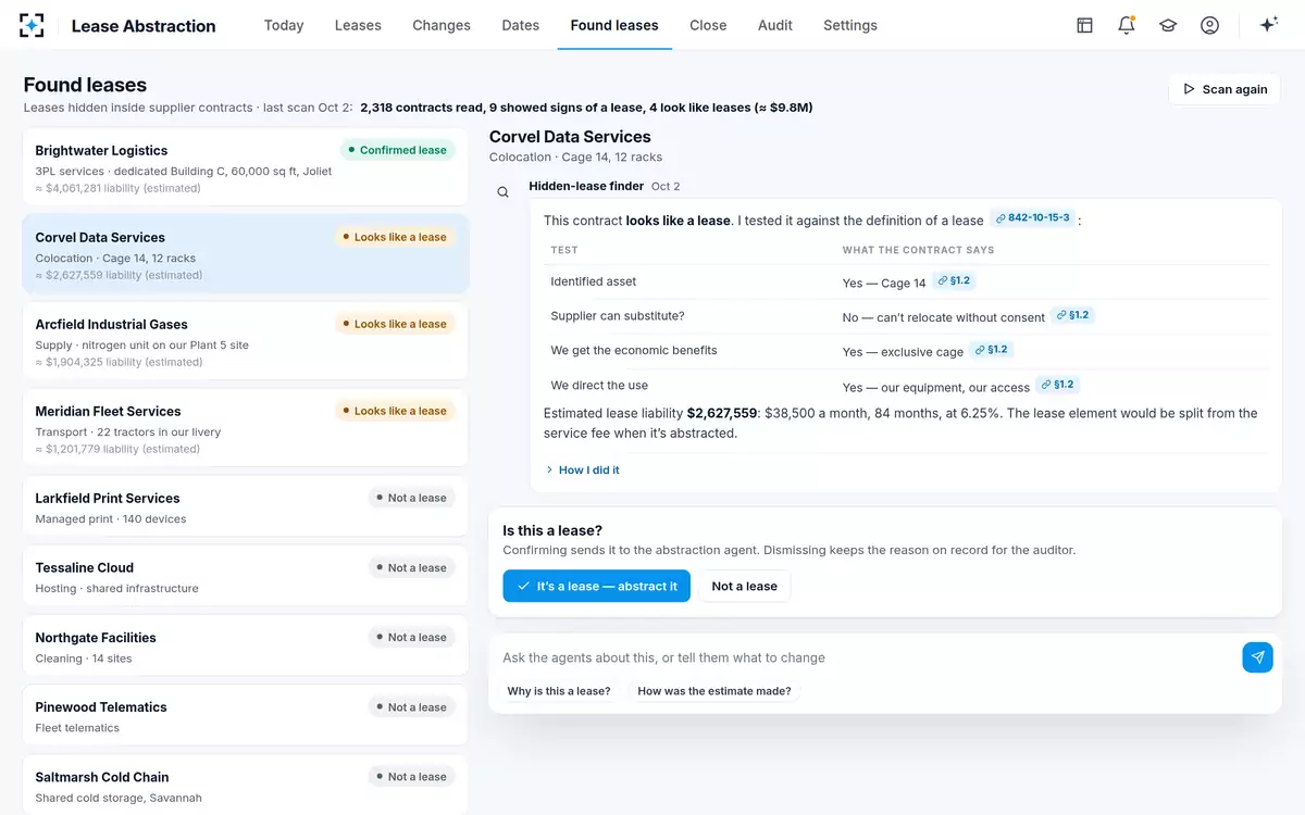 Lease Abstraction — Found leases
