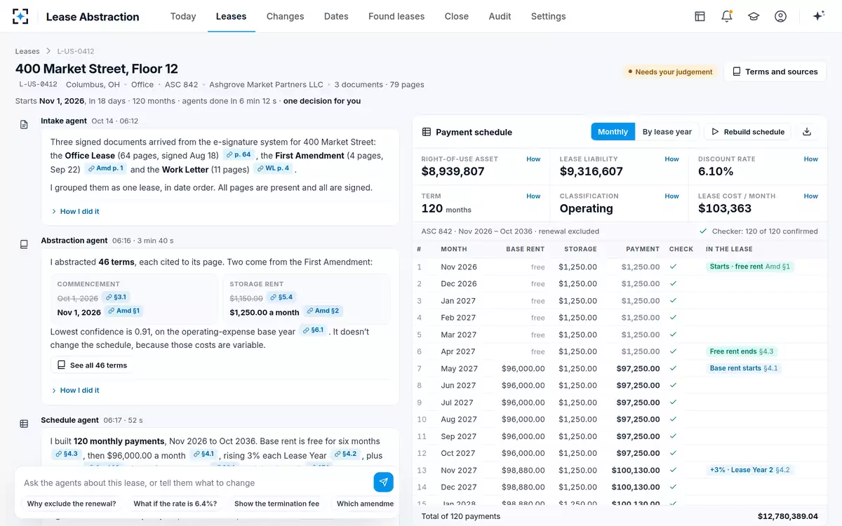 Lease Abstraction — The lease, in conversation with the agents