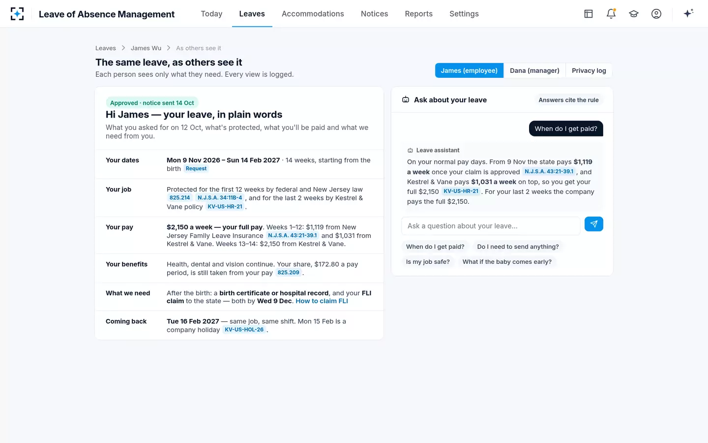 Leave of Absence Management — The employee's view