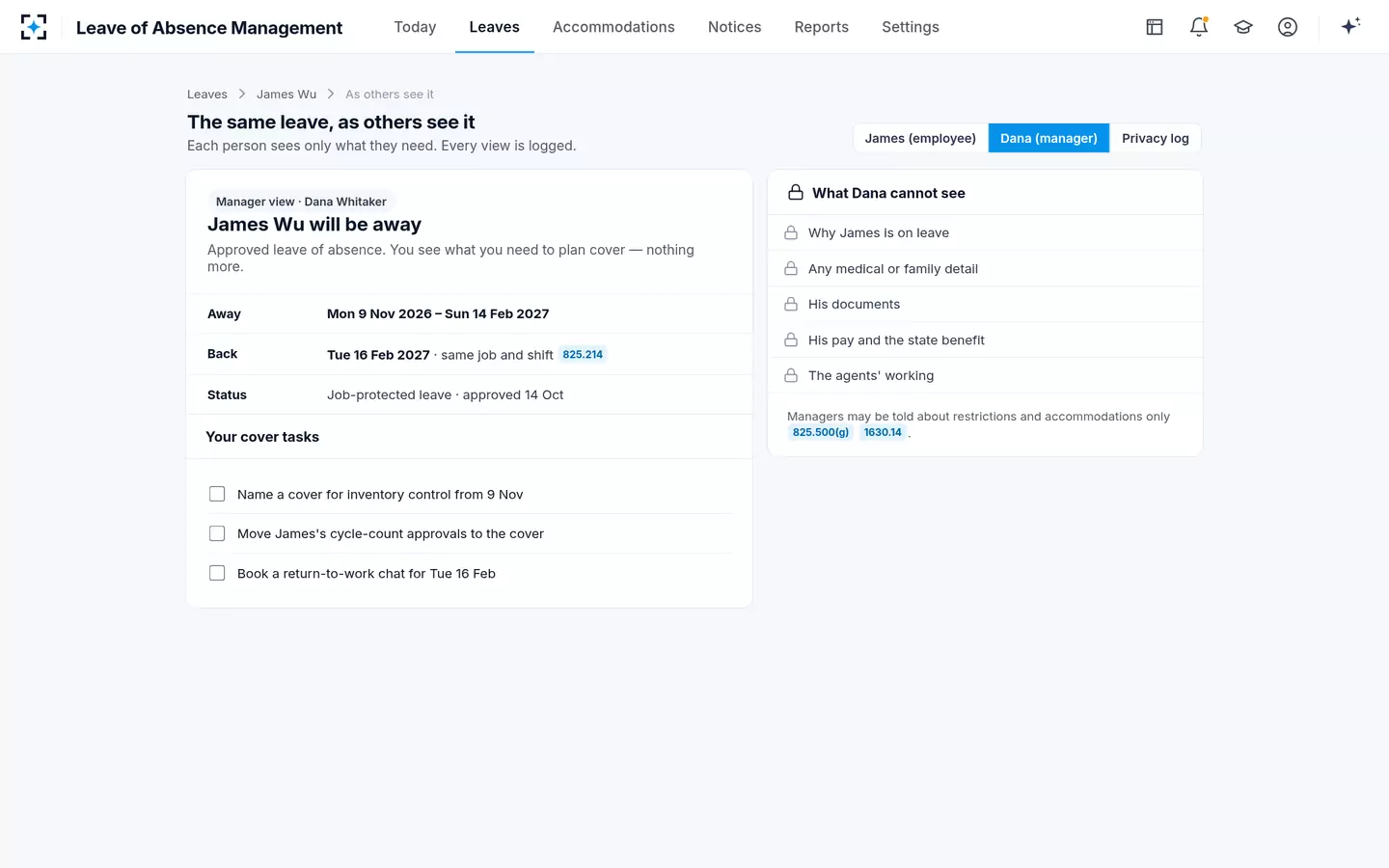 Leave of Absence Management — The manager's view
