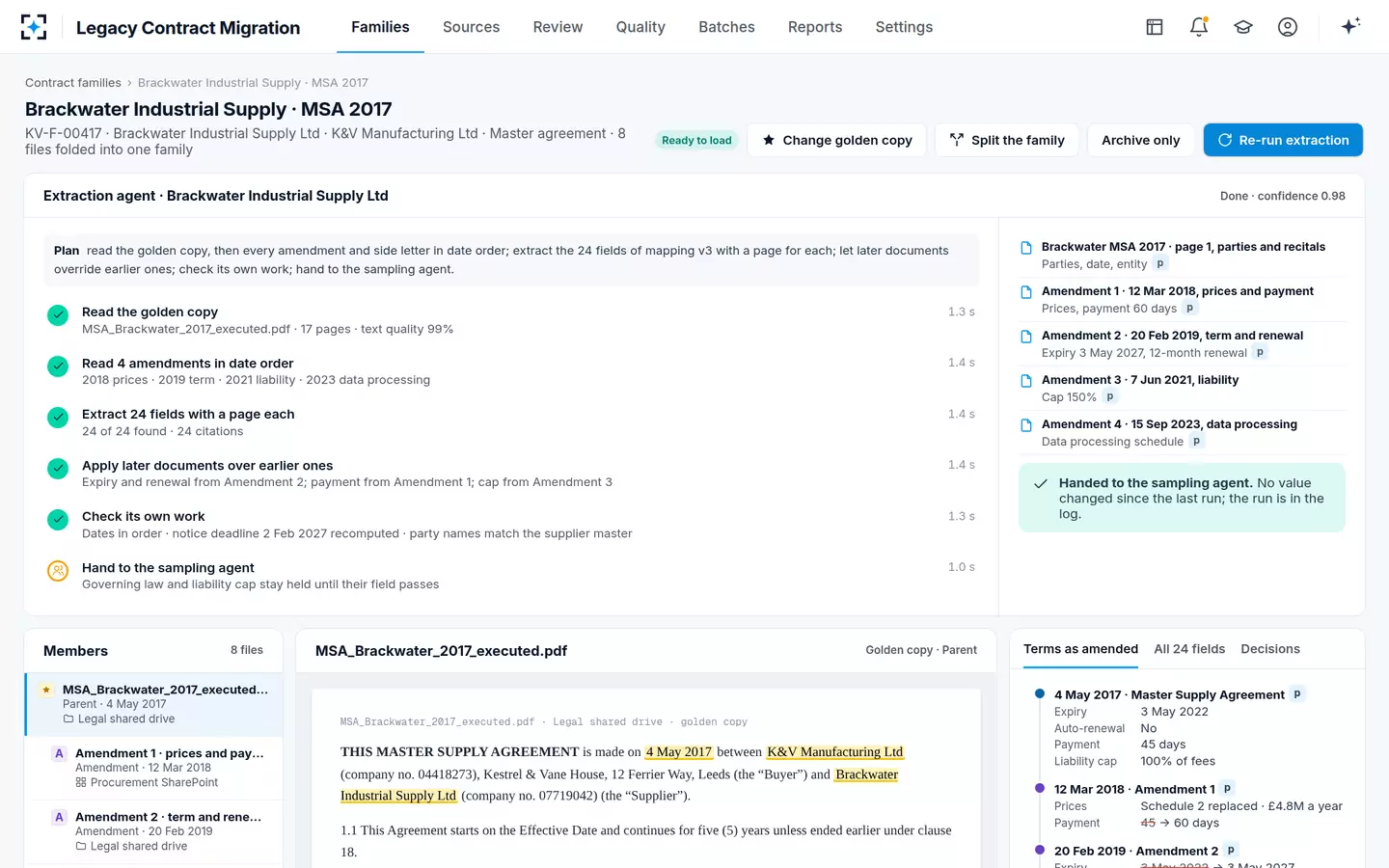 Legacy Contract Migration — The extraction agent at work