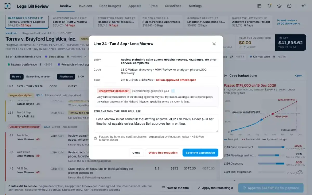 Legal Bill Review — One line, explained