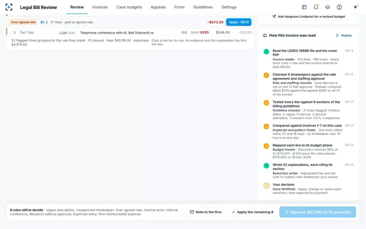 Legal Bill Review — How the invoice was read