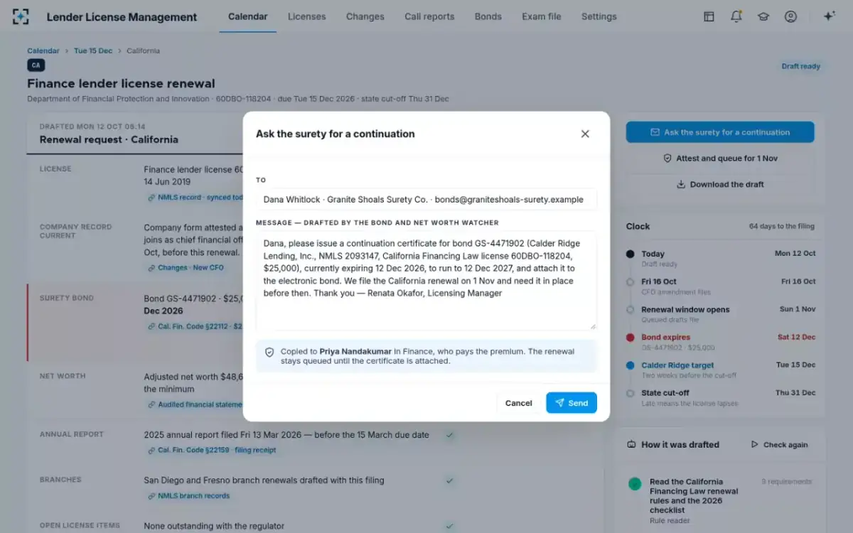 Lender License Management — Ask the surety