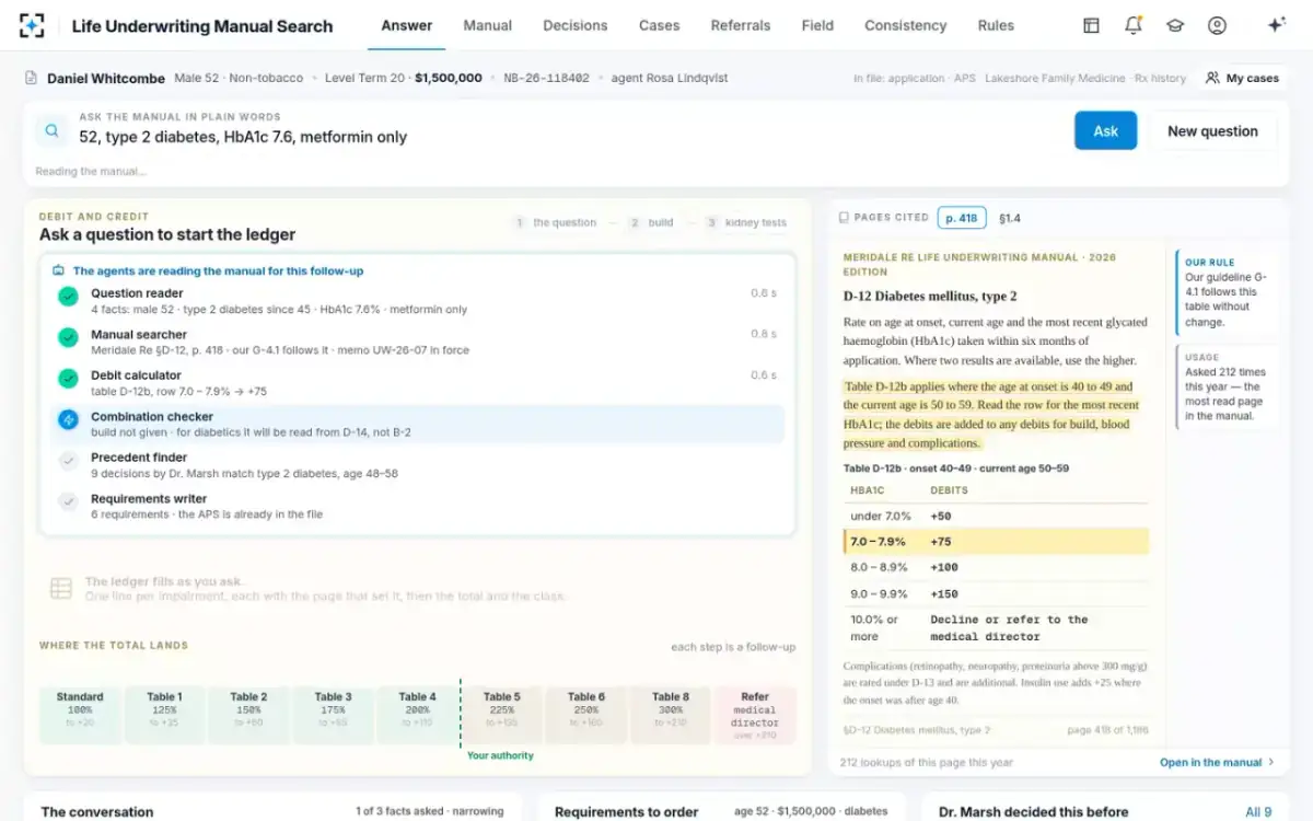 Life Underwriting Manual Search — Agents at work