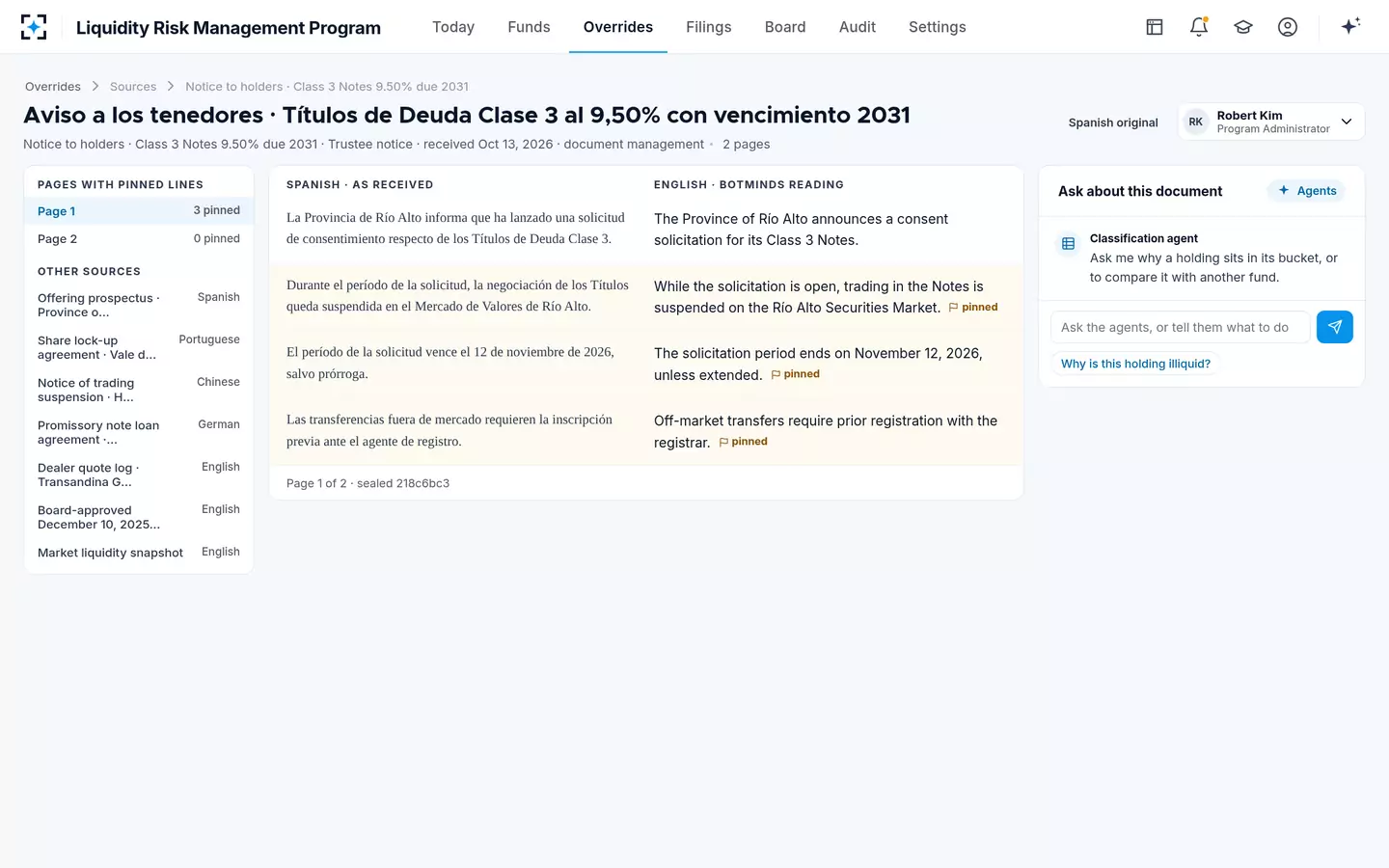 Liquidity Risk Management Program — The source, in its own language