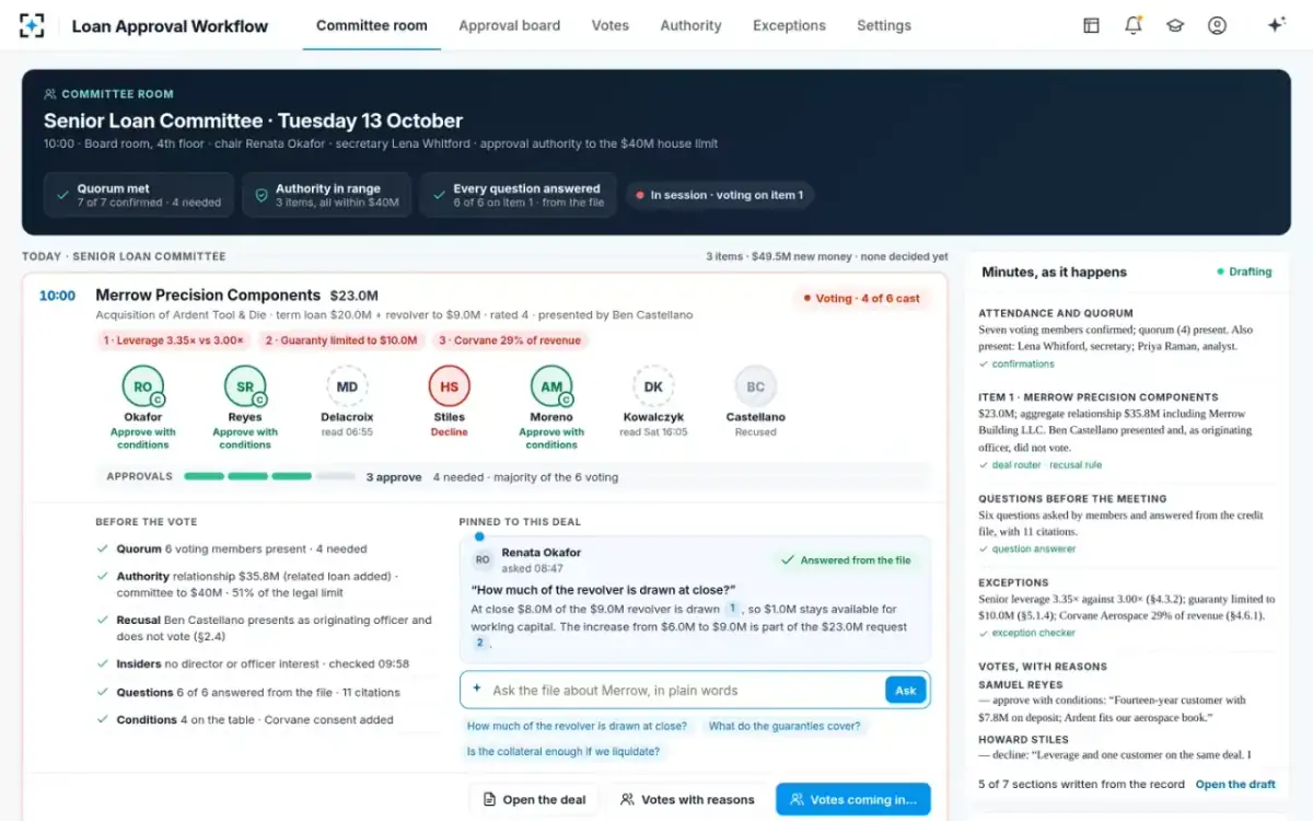 Loan Approval Workflow — The vote, live