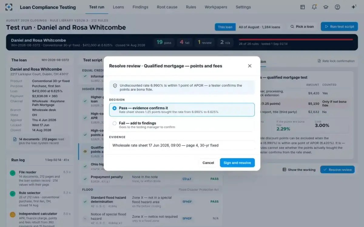 Loan Compliance Testing — Resolving a review