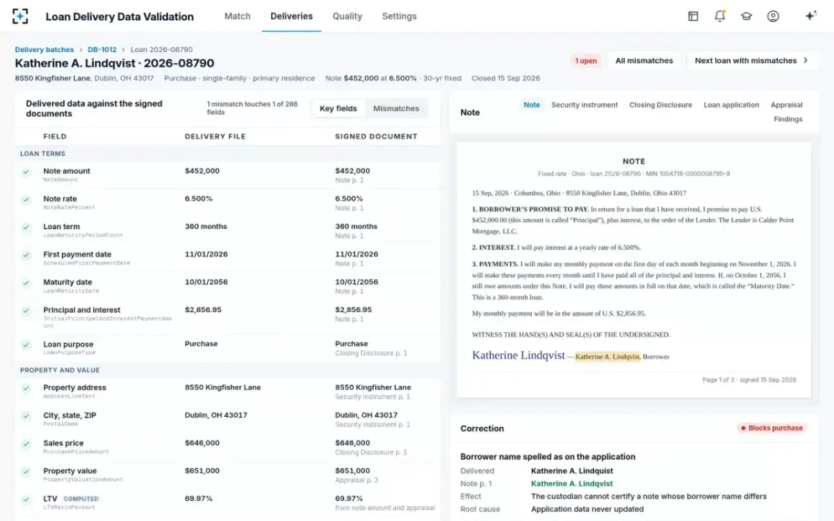 Loan Delivery Data Validation — The loan comparison