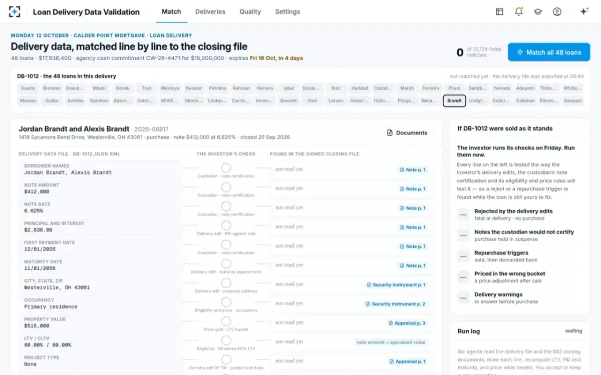 Loan Delivery Data Validation — Before the check
