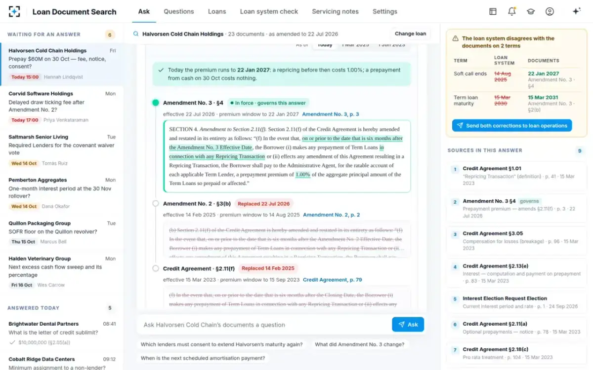 Loan Document Search — The amendment chain