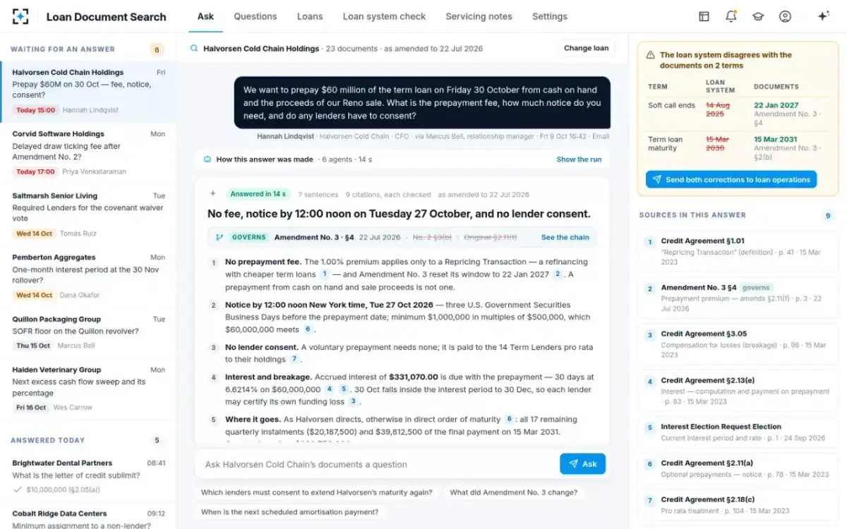 Loan Document Search — Ask the loan documents