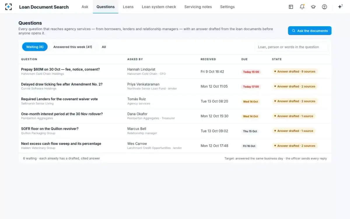 Loan Document Search — Every question