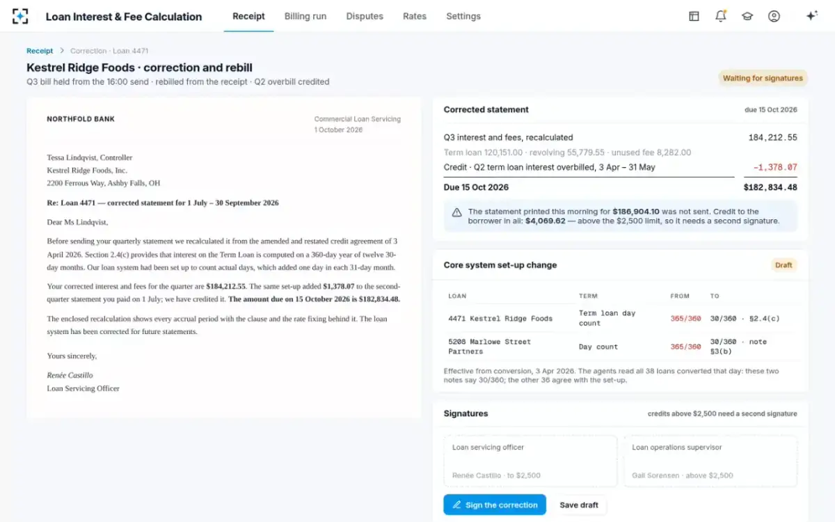 Loan Interest & Fee Calculation — The correction
