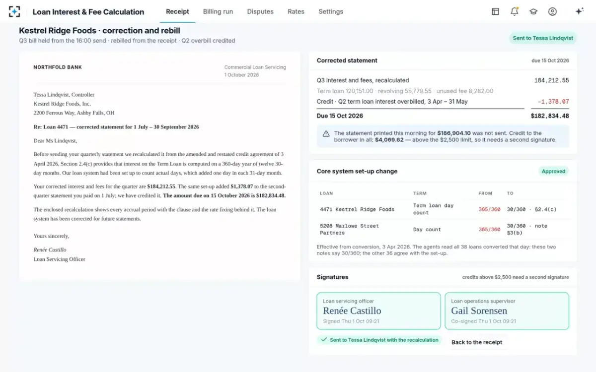 Loan Interest & Fee Calculation — Signed and sent