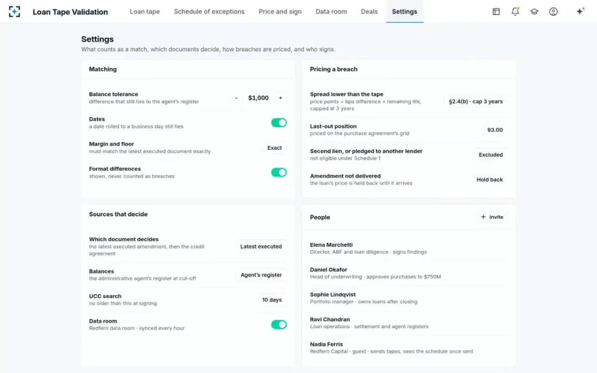 Loan Tape Validation — Your rules