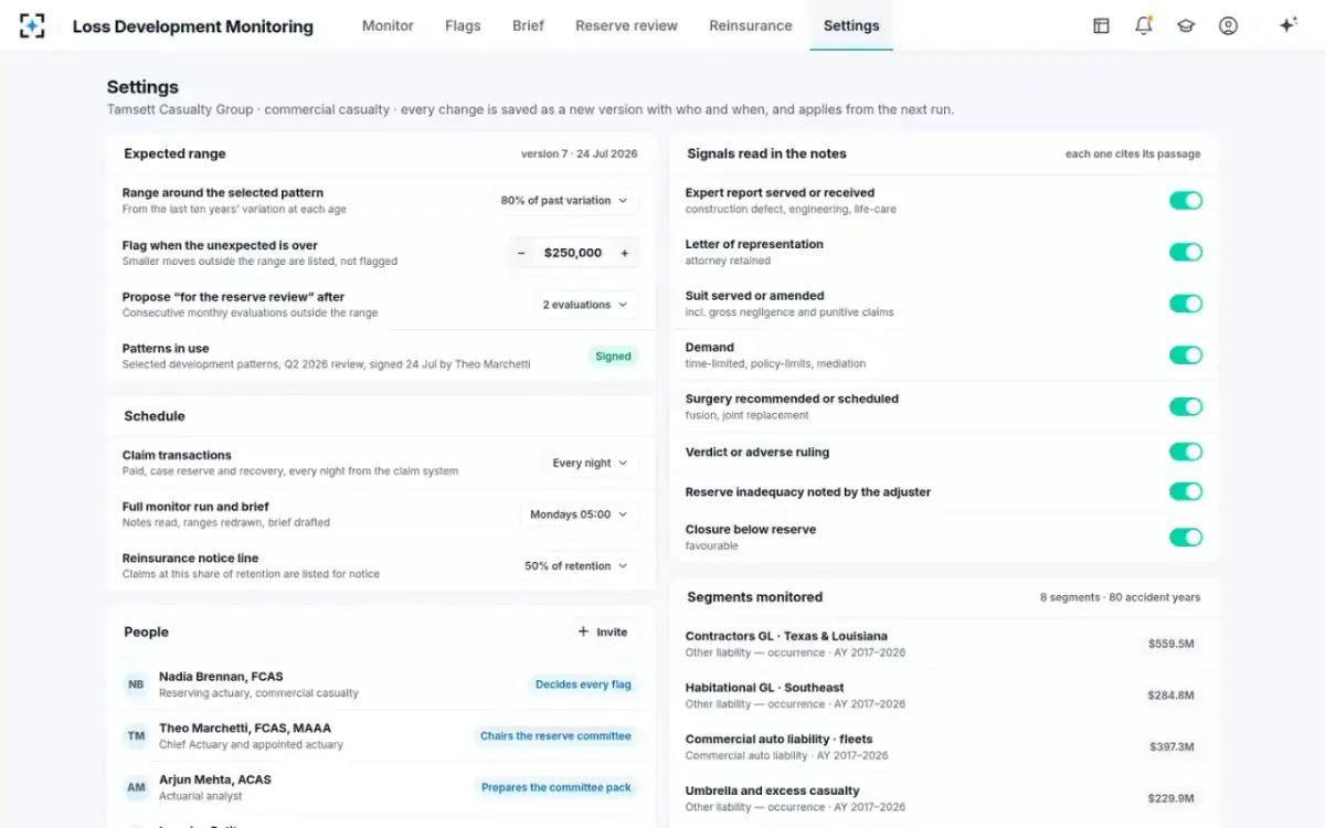 Loss Development Monitoring — Your reserving rules