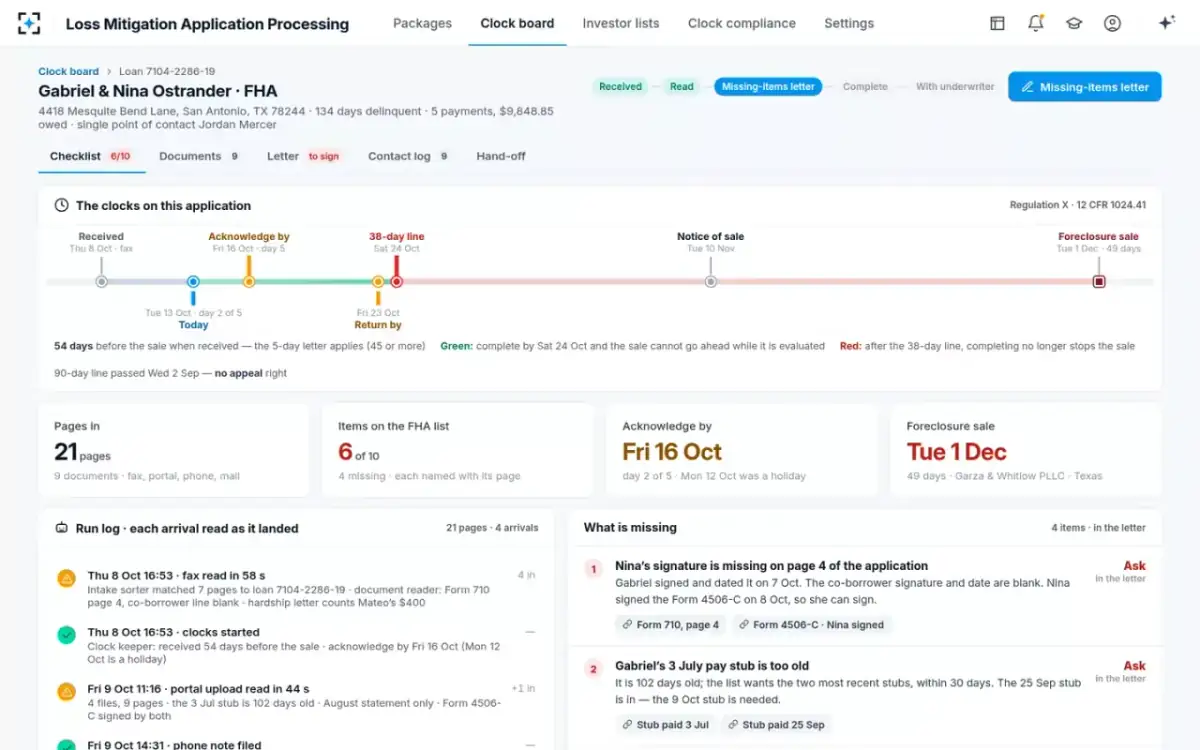 Loss Mitigation Application Processing — The application